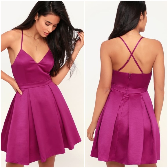 magenta skater dress